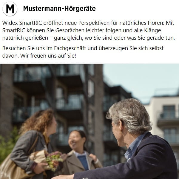 Vorschaubild Social Media Vorlagen Widex SmartRIC
