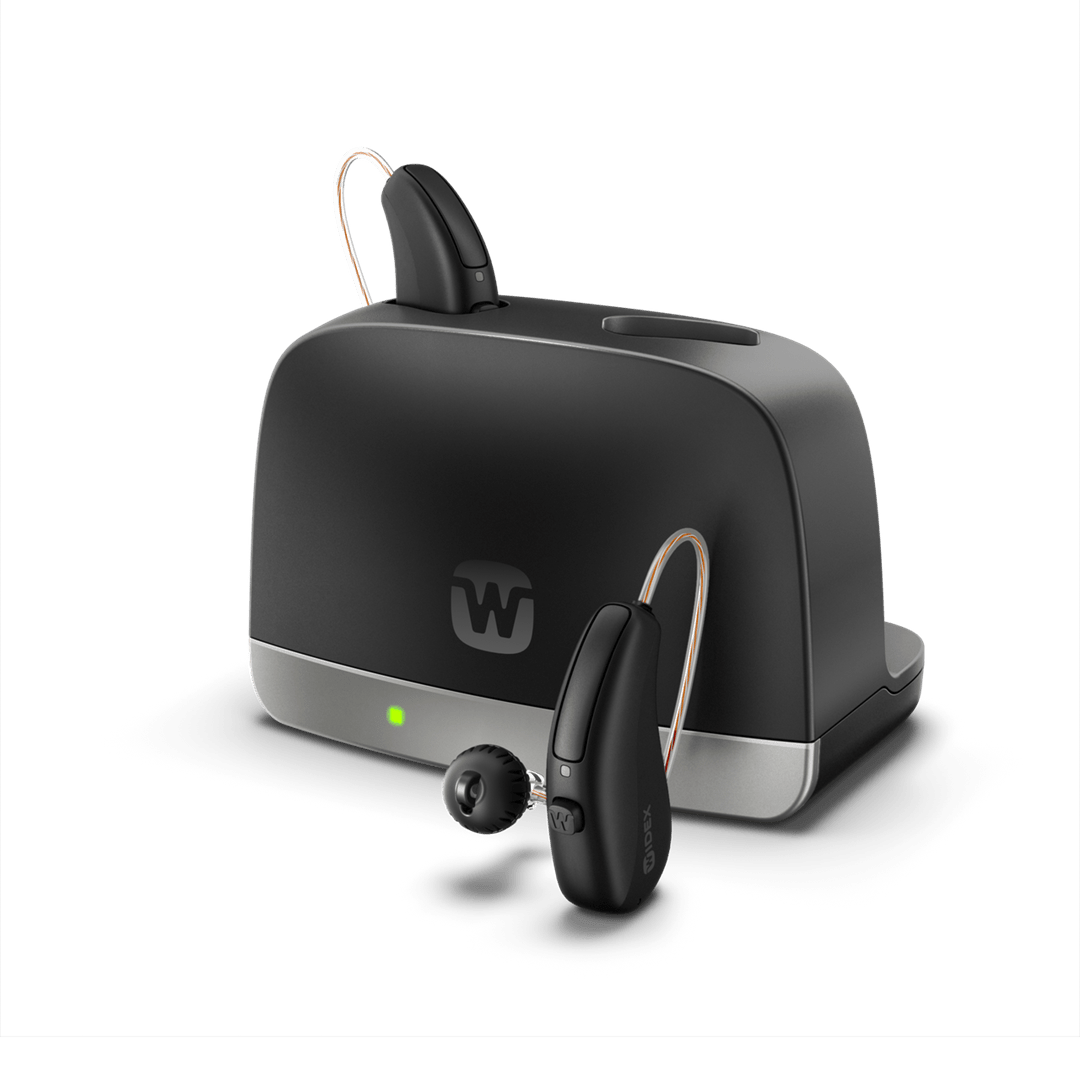 Widex Allure and Charge n Clean Charger